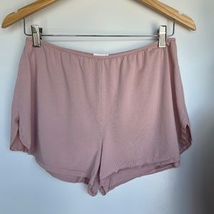 Skin Organic Cotton Sleep Shorts, Size M, in Pale Mauve Organic Pima Cot…